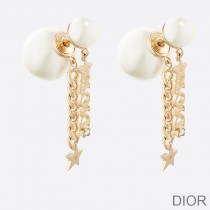 Dior Tribales Earrings Chain and White Resin Pearls Gold - Dior Bag Outlet Official