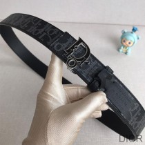 Dior World Tour Reversible Belt Oblique Calfskin Black - Dior Bag Outlet Official