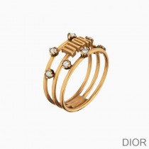 Dior evolution Ring with White Crystals Gold