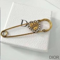J'Adior Brooch with Crystal Heart Gold - Dior Bag Outlet Official