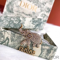 J'Adior Brooch with Elephant Silver Crystals Gold - Dior Bag Outlet Official