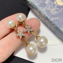 J'Adior Earrings Antique Metal, White Resin Pearls And White Crystals Gold - Dior Bag Outlet Official