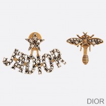 J'Adior Earrings Antique Metal with Crystals Gold - Dior Bag Outlet Official