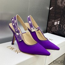 J'Adior Slingback Pumps Women Satin and Cotton Purple - Dior Bag Outlet Official