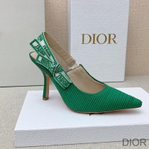 J'Adior Slingback Pumps Women Technical Fabric Green - Dior Bag Outlet Official
