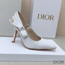 J'Adior Slingback Pumps Women Technical Fabric White - Dior Bag Outlet Official