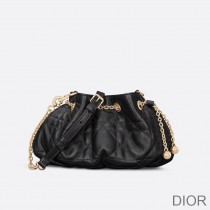 Small Dior Ammi Bag Macrocannage Lambskin Black - Dior Bag Outlet Official