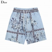 Christian Dior Men Casual Shorts Lightweight Graphic Trunks Light Blue