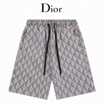 Christian Dior Men Shorts Summer Drawstring Dior CD Diamond Gray