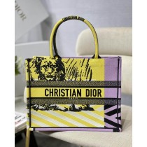 Dior Book Tote Yellow Purple D Jungle Pop Embroidery