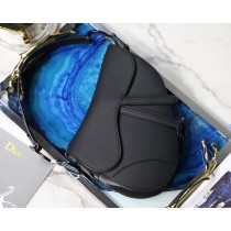 Dior Saddle Bag with Strap Ultramatte Calfskin All Black
