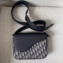 Dior Small Saddle Messenger Bag with Flap Black Dior Oblique Jacquard