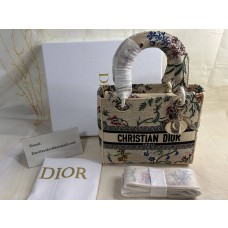 Dior Medium Lady D-Lite Bag Dior Petites Fleurs Embroidered Multicolor