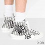 Dior B23 High-Top Sneakers Unisex Shawn Bee Oblique Motif Canvas White - Dior Bag Outlet Official