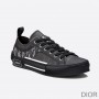 Dior B23 Sneakers Unisex Oblique Motif Canvas with Calfskin Black - Dior Bag Outlet Official