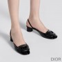 Dior Day Slingback Pumps Women Patent Calfskin Black - Dior Bag Outlet Official